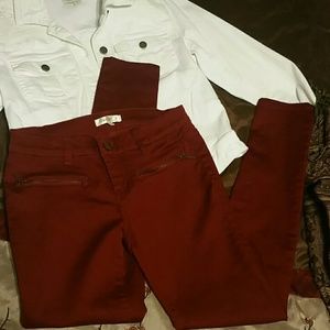 Wine colored Skinny Pants Size 3